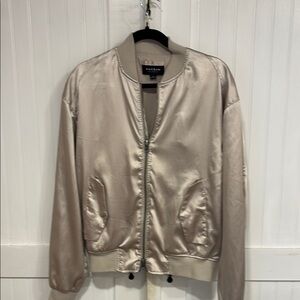 Pacsun Men's, unisex champagne Satin Bomber Jacket -  size S